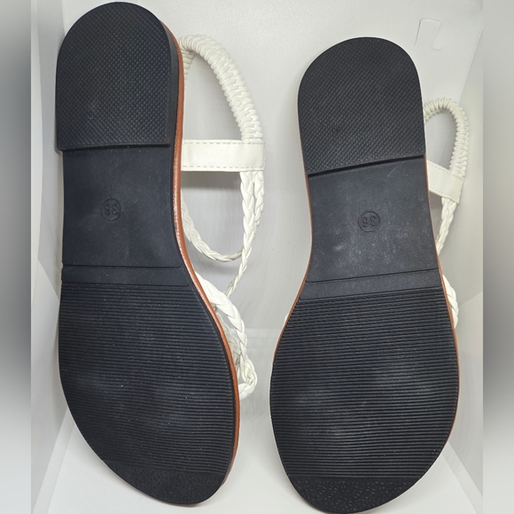 Women's White Braided Sandals - Picture 5 of 5